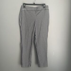 Talbots Chatham Ankle Pants Size 6P Black & White Gingham Tapered Leg Side Zip